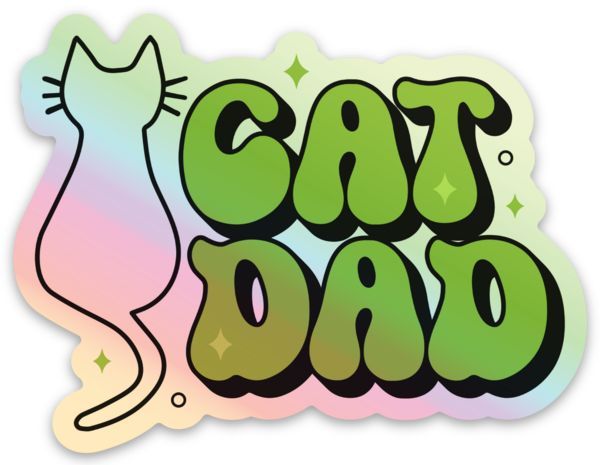Sticker - Cat Dad (Limited Edition Holographic Sticker)