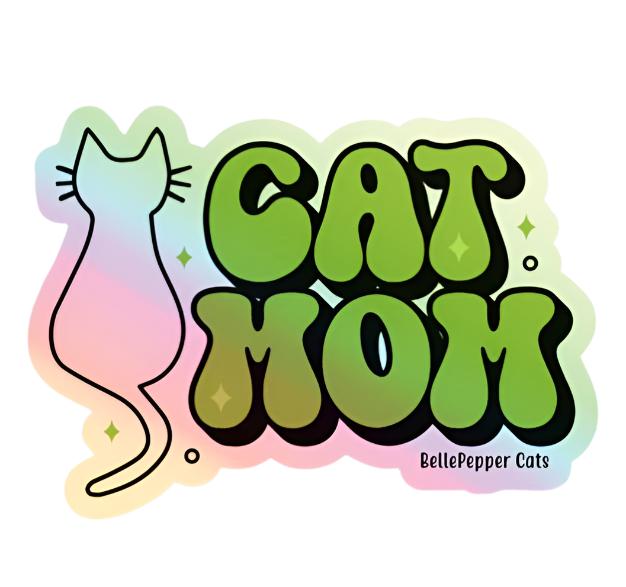 Limited Edition Cat Mom Holographic Sticker | 3-Inch