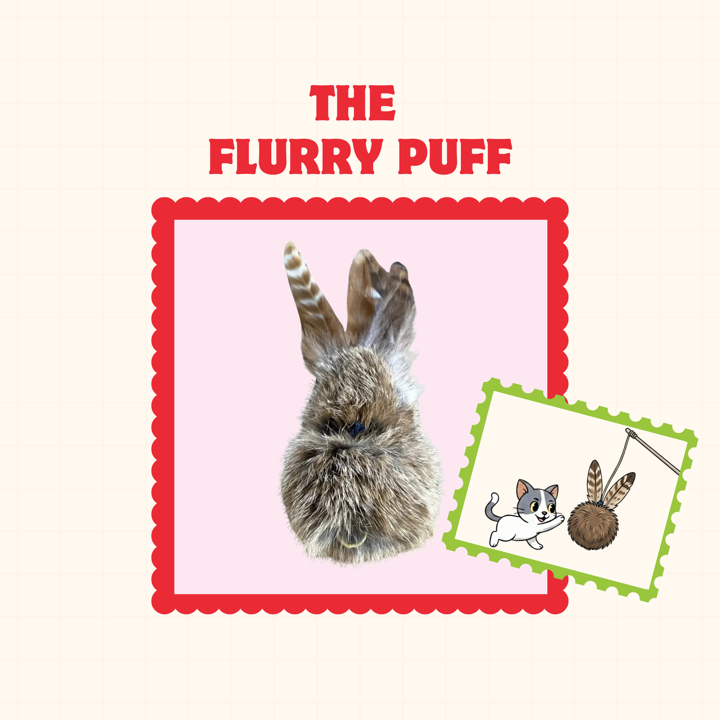 Handmade Natural Rabbit Fur Cat Toys (LURE ATTACHMENT)