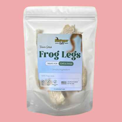 Freeze-dried frog legs from BellePepper Cats – unique single-ingredient treat for adventurous cats and dogs